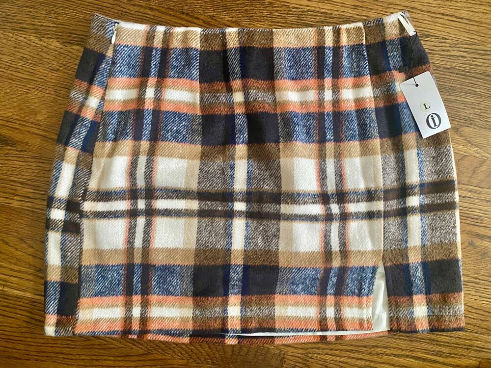 Women's Plaid Fall Skirt Size Large – Cute Autumn Mini Skirt